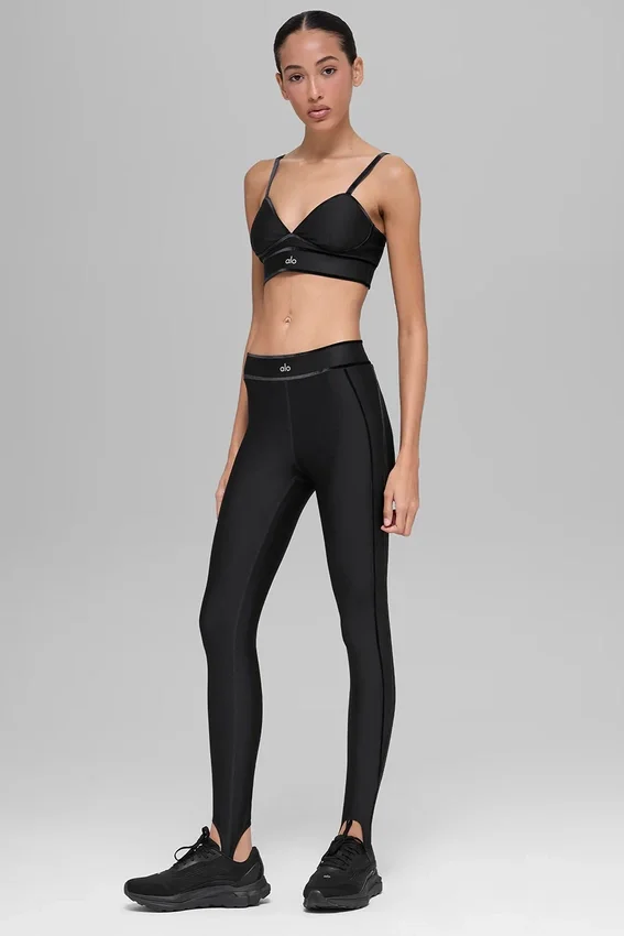 Leggings Airlift High-Waist con staffa "Love Language" - Nero