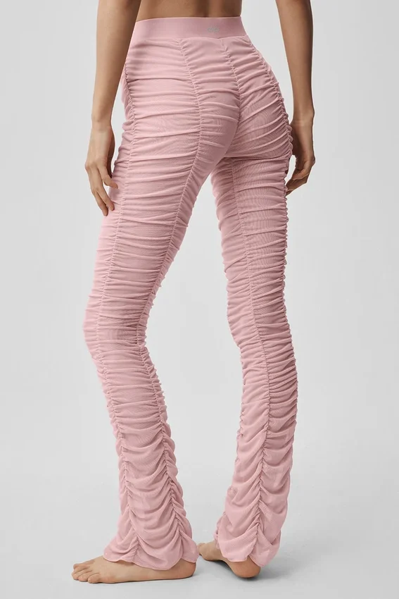 Leggings Cherish High-Waist Airlift in rete - Rosa vintage