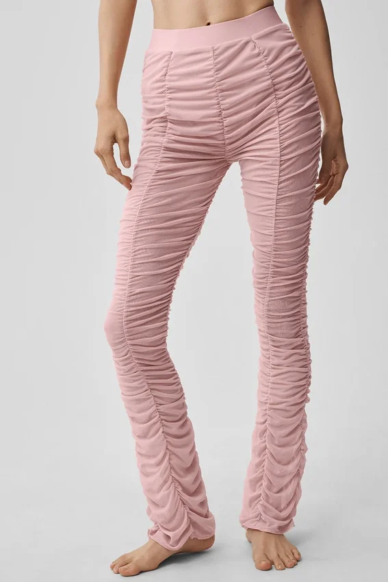 Leggings Cherish High-Waist Airlift in rete - Rosa vintage