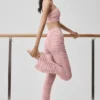 Leggings Cherish High-Waist Airlift in rete - Rosa vintage