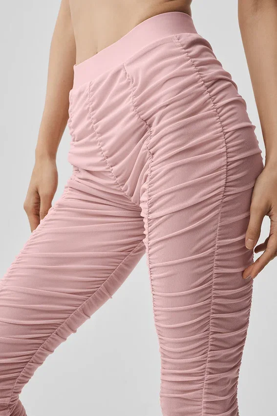 Leggings Cherish High-Waist Airlift in rete - Rosa vintage