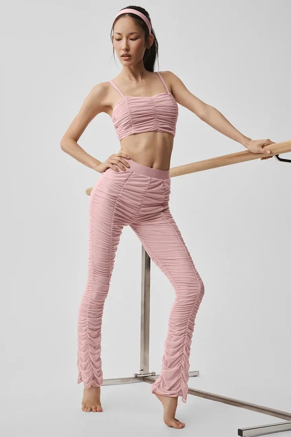 Leggings Cherish High-Waist Airlift in rete - Rosa vintage