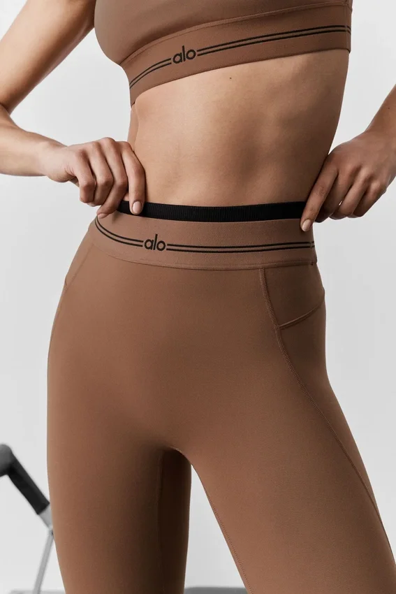 Leggings High-Waist 7/8 "Better Together" con effetto Airbrush - Marrone "Sun Kissed"/Nero