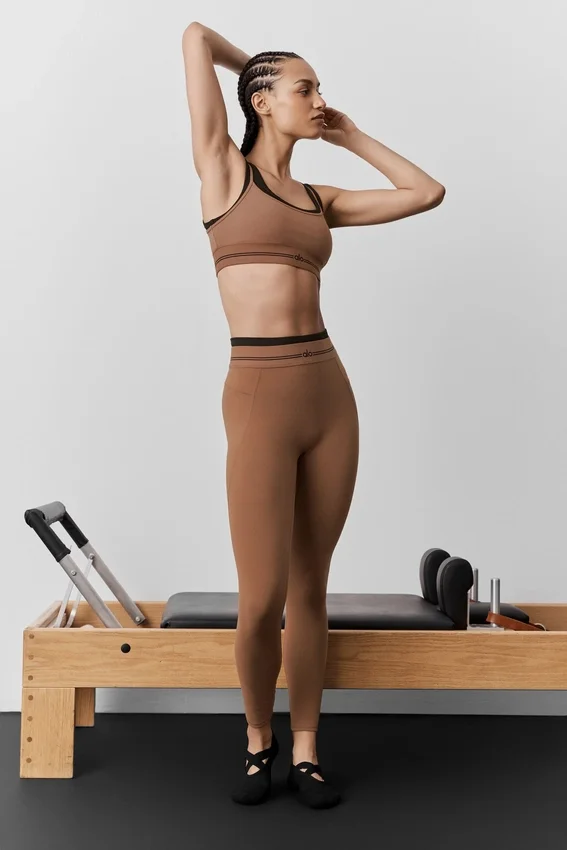 Leggings High-Waist 7/8 "Better Together" con effetto Airbrush - Marrone "Sun Kissed"/Nero