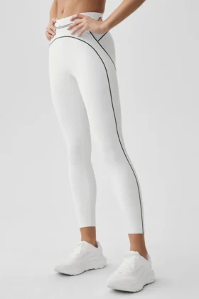 Leggings High-Waist 7/8 Heart Throb - Bianco/Nero