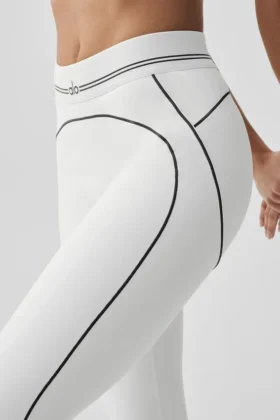 Leggings High-Waist 7/8 Heart Throb – Bianco/Nero