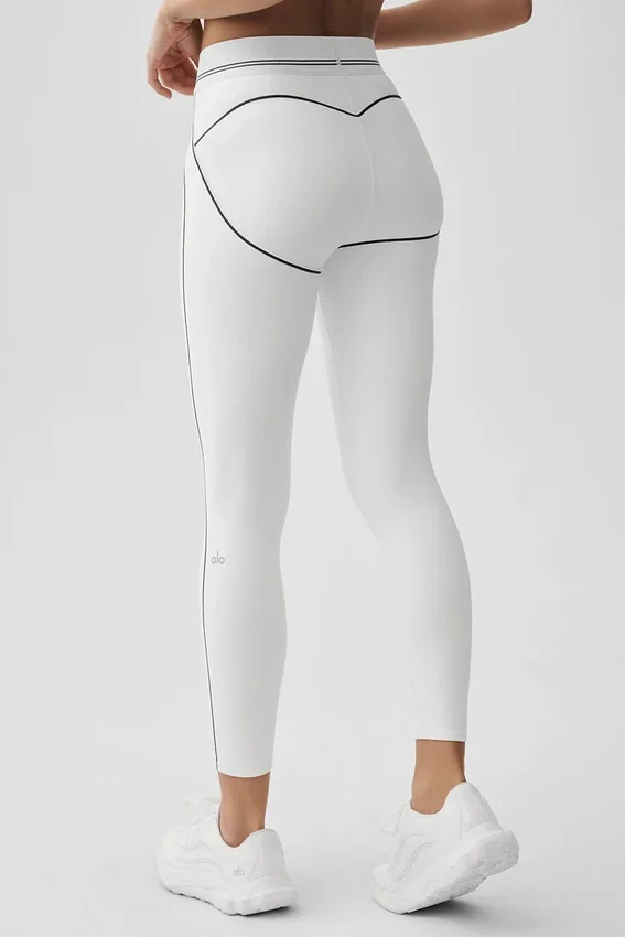 Leggings High-Waist 7/8 Heart Throb - Bianco/Nero