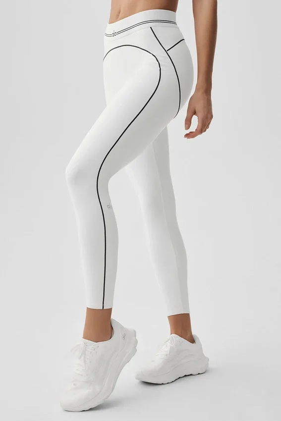 Leggings High-Waist 7/8 Heart Throb - Bianco/Nero