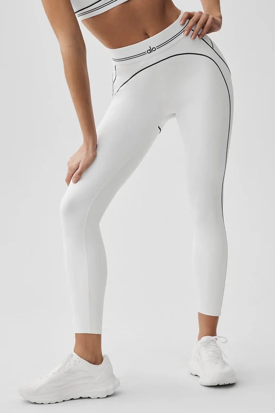 Leggings High-Waist 7/8 Heart Throb - Bianco/Nero