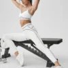 Leggings High-Waist 7/8 Heart Throb - Bianco/Nero