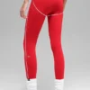 Leggings High-Waist 7/8 Heart Throb - Rosso brillante/Bianco