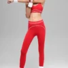 Leggings High-Waist 7/8 Heart Throb - Rosso brillante/Bianco