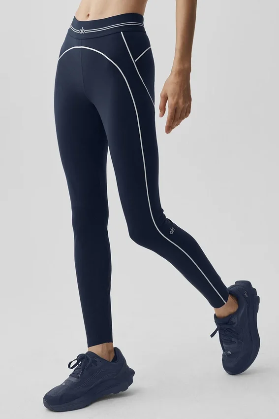 Leggings High-Waist Airbrush 7/8 Heart Throb - Blu navy/Bianco