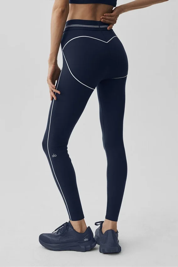 Leggings High-Waist Airbrush 7/8 Heart Throb - Blu navy/Bianco