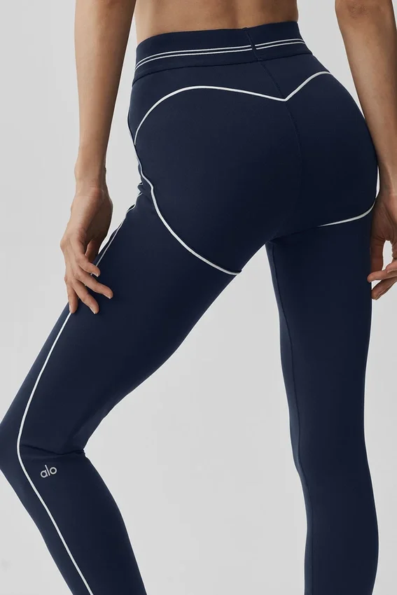 Leggings High-Waist Airbrush 7/8 Heart Throb - Blu navy/Bianco