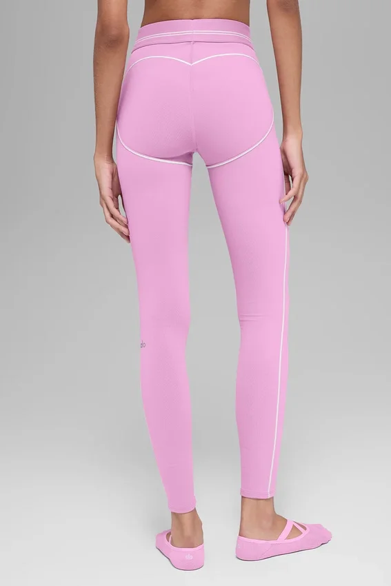 Leggings High-Waist Airbrush 7/8 Heart Throb - Rosa Candy Heart/Bianco