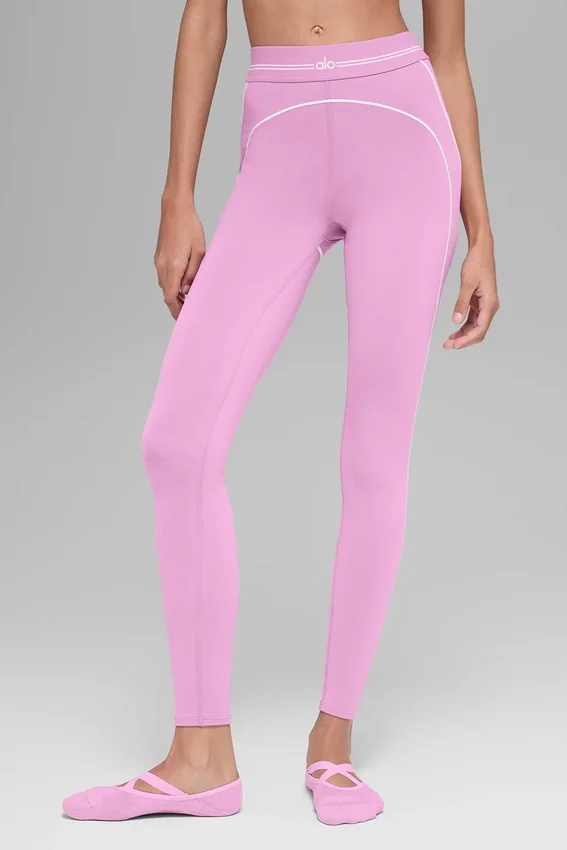 Leggings High-Waist Airbrush 7/8 Heart Throb - Rosa Candy Heart/Bianco