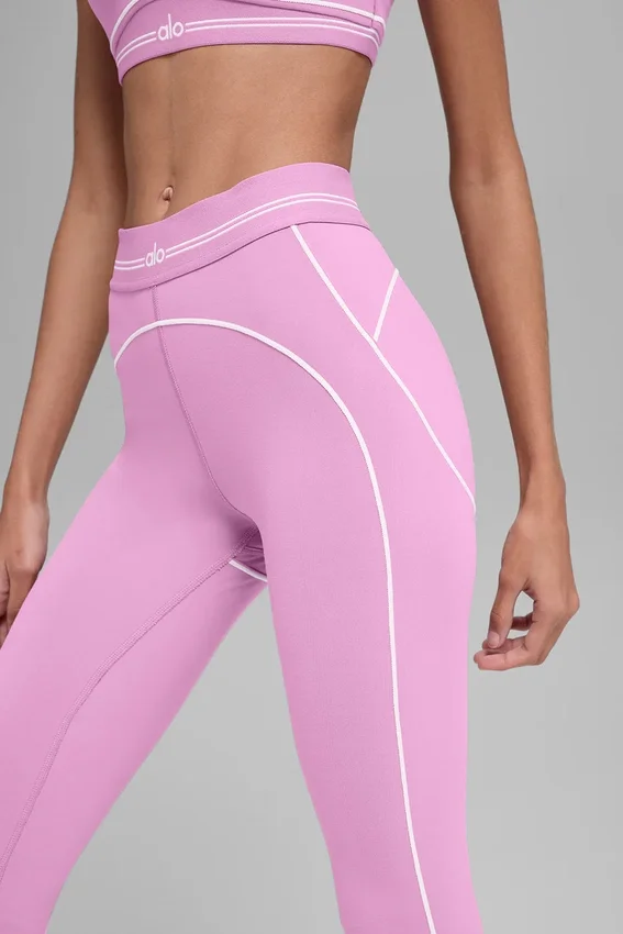 Leggings High-Waist Airbrush 7/8 Heart Throb - Rosa Candy Heart/Bianco