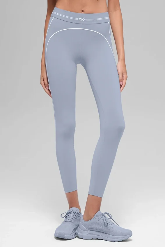 Leggings High-Waist Airbrush 7/8 Heart Throb - Winter Frost/Bianco