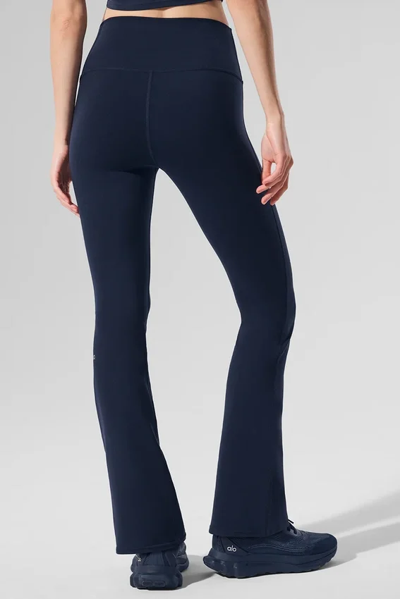 Leggings High-Waist Airbrush con taglio bootcut 7/8 - Blu navy