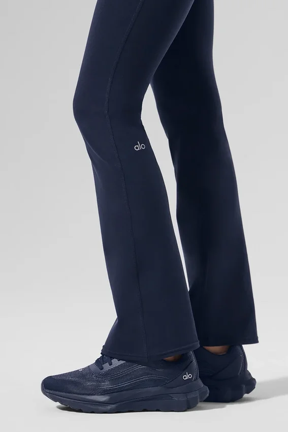 Leggings High-Waist Airbrush con taglio bootcut 7/8 - Blu navy
