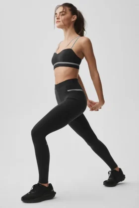 Leggings High-Waist Airbrush Fast Track - Nero/Bianco