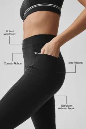 Leggings High-Waist Airbrush Fast Track – Nero/Bianco