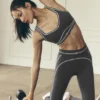 Leggings High-Waist Airbrush Heart Throb - Antracite/Bianco