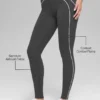 Leggings High-Waist Airbrush Heart Throb - Antracite/Bianco