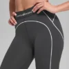 Leggings High-Waist Airbrush Heart Throb - Antracite/Bianco