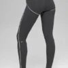 Leggings High-Waist Airbrush Heart Throb - Antracite/Bianco