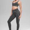 Leggings High-Waist Airbrush Heart Throb - Antracite/Bianco