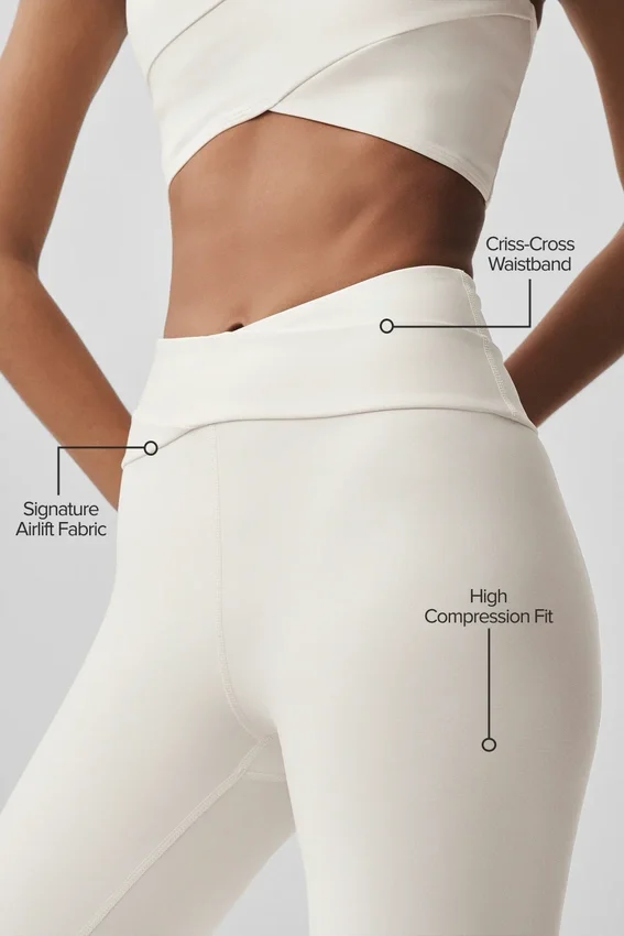 Leggings High-Waist Airlift 7/8 Horizon - Avorio