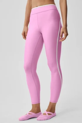 Leggings High-Waist Airlift Charger 7/8 - Rosa Candy Heart/Bianco