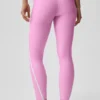 Leggings High-Waist Airlift Charger 7/8 - Rosa Candy Heart/Bianco