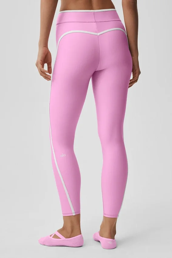 Leggings High-Waist Airlift Charger 7/8 - Rosa Candy Heart/Bianco