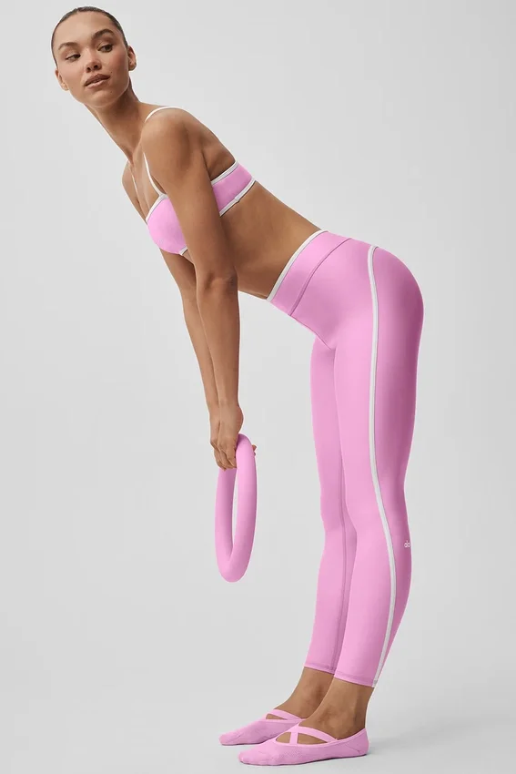 Leggings High-Waist Airlift Charger 7/8 - Rosa Candy Heart/Bianco