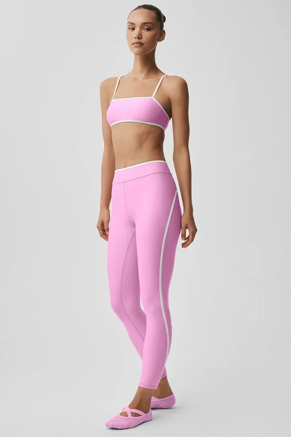 Leggings High-Waist Airlift Charger 7/8 - Rosa Candy Heart/Bianco