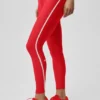 Leggings High-Waist Airlift Charger 7/8 - Rosso brillante/Bianco