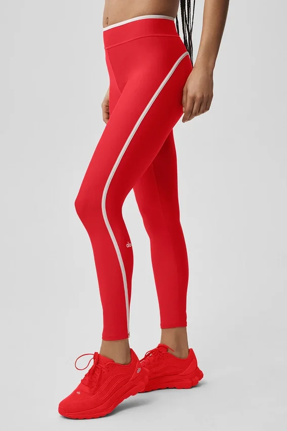 Leggings High-Waist Airlift Charger 7/8 - Rosso brillante/Bianco