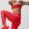 Leggings High-Waist Airlift Charger 7/8 - Rosso brillante/Bianco