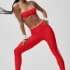 Leggings High-Waist Airlift Charger 7/8 - Rosso brillante/Bianco