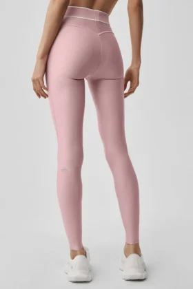 Leggings High-Waist Airlift con effetto modellante – Rosa vintage/Bianco