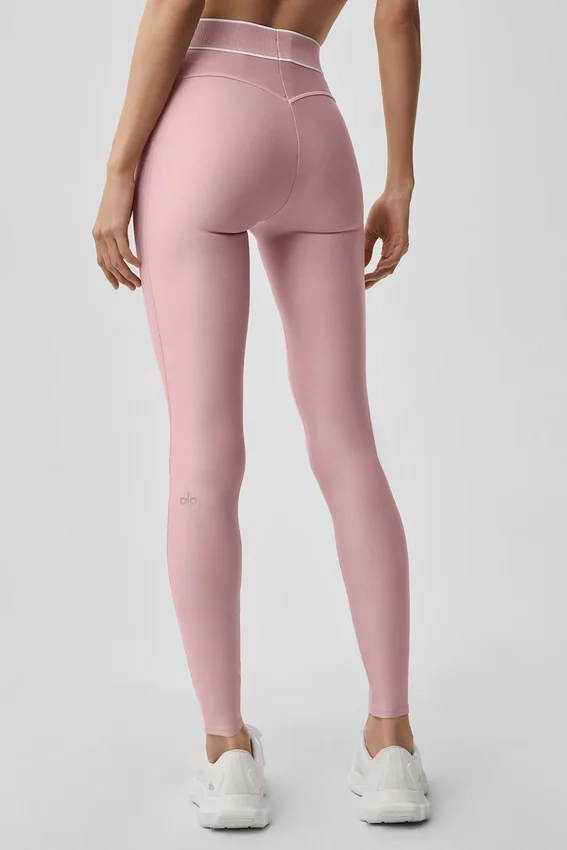 Leggings High-Waist Airlift con effetto modellante - Rosa vintage/Bianco