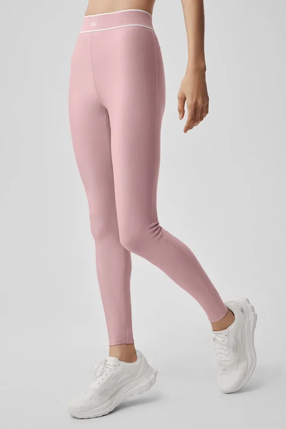 Leggings High-Waist Airlift con effetto modellante - Rosa vintage/Bianco