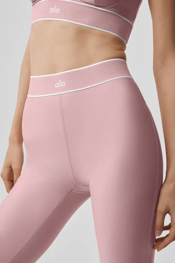 Leggings High-Waist Airlift con effetto modellante - Rosa vintage/Bianco
