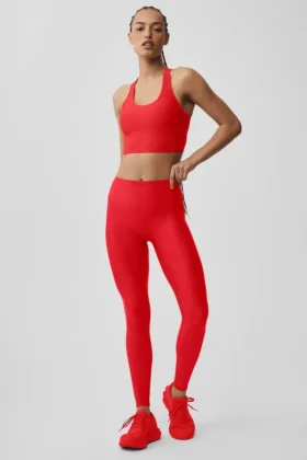 Leggings High-Waist Airlift dalla linea slanciata - Rosso brillante