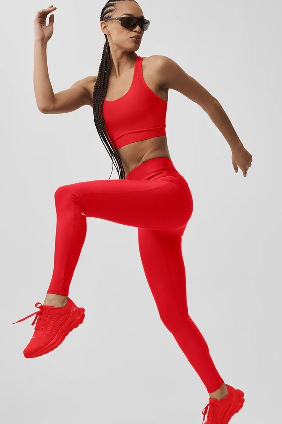 Leggings High-Waist Airlift dalla linea slanciata - Rosso brillante