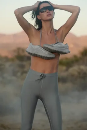 Leggings High-Waist Airlift Light Speed - Grigio lunare