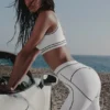 Leggings High-Waist con motivo a cuore Airbrush - Bianco/Nero